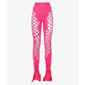 NWOT POSTER GIRL Sierra Cut Out Legging Pant in Shocking Hot Pink Neon Bright
